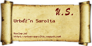 Urbán Sarolta névjegykártya